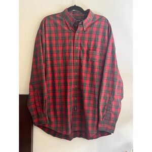 GANT USA Mens Plaid Button-Up Shirt 100% Cotton – Preppy Classic, Size L
